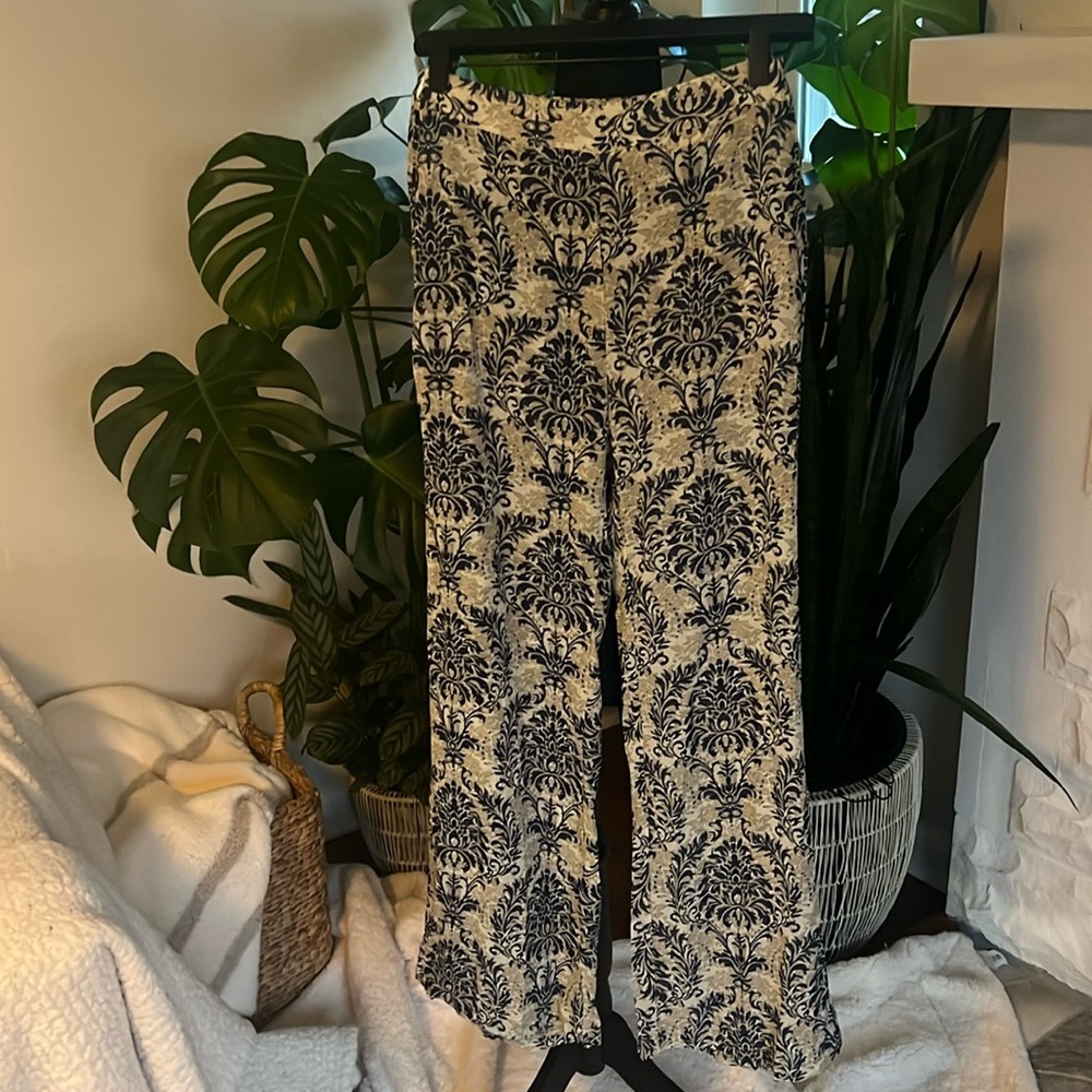 SHEIN small side zip wide leg patterned beach pant